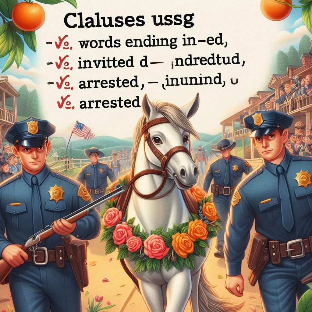 Clauses Using Words Ending in –ed (e.g. invited, arrested) (Level 3)